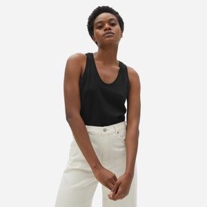 Everlane ReCotton Racerback Tank, black, XXS